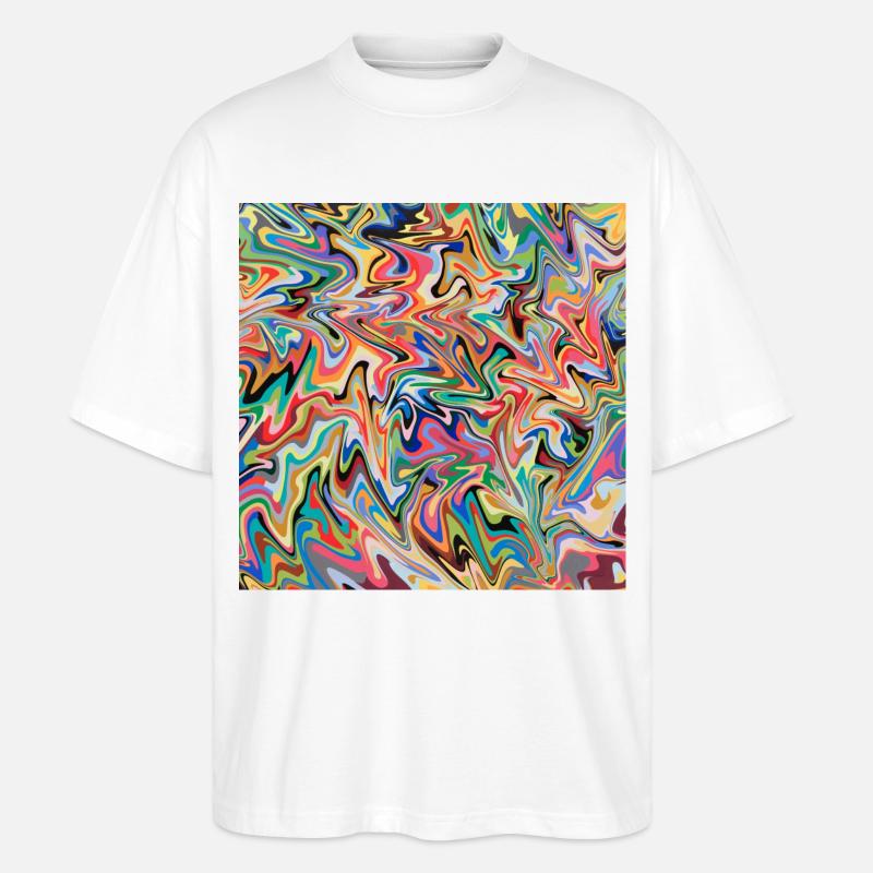 bunte Maus Pad bunte Mausmatte - Stanley/Stella Oversized Unisex Bio T-Shirt Blaster 2.0 - Weiß