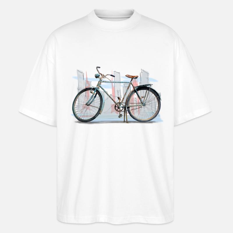 Fahrrad retro - Stanley/Stella Oversized Unisex Bio T-Shirt Blaster 2.0 - Weiß