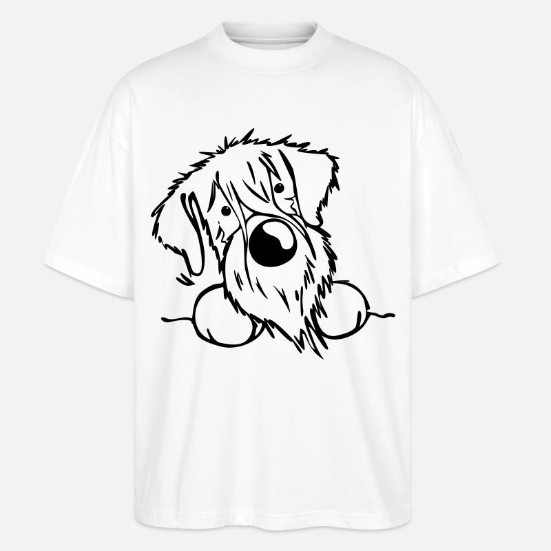 Neugieriger Schnauzer - Stanley/Stella Oversized Unisex Bio T-Shirt Blaster 2.0 - Weiß