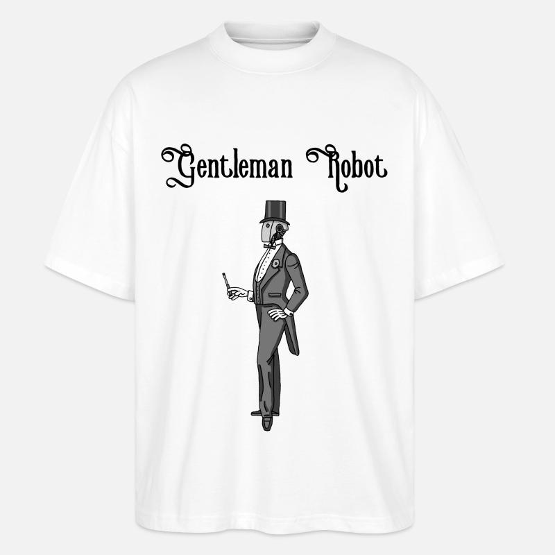 Edelroboter - Stanley/Stella Oversized Unisex Bio T-Shirt Blaster 2.0 - Weiß