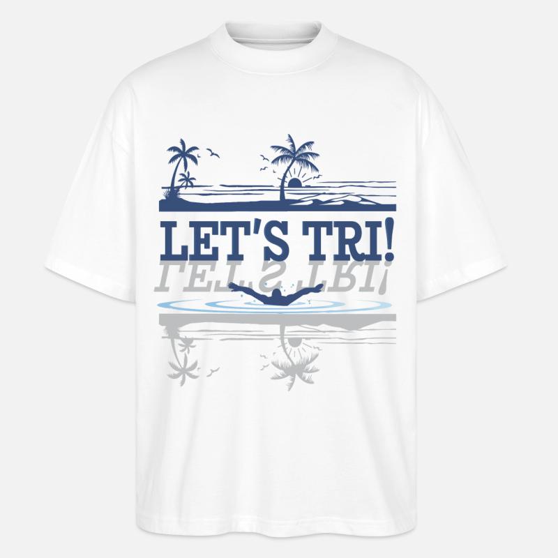 Triathlon - Let's Tri! - Stanley/Stella Oversized Unisex Bio T-Shirt Blaster 2.0 - Weiß