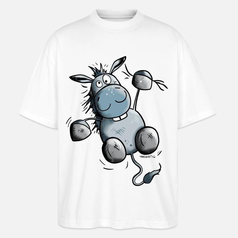 Esel hängt ab - Stanley/Stella Oversized Unisex Bio T-Shirt Blaster 2.0 - Weiß