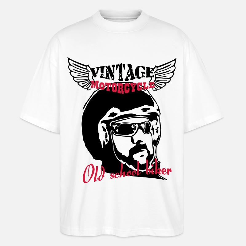 Old Biker Motorcycle 1 - Stanley/Stella Oversized Unisex Bio T-Shirt Blaster 2.0 - Weiß