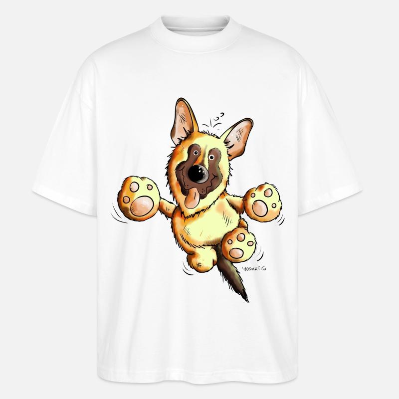 Süßer Deutscher Schäferhund - Stanley/Stella Oversized Unisex Bio T-Shirt Blaster 2.0 - Weiß