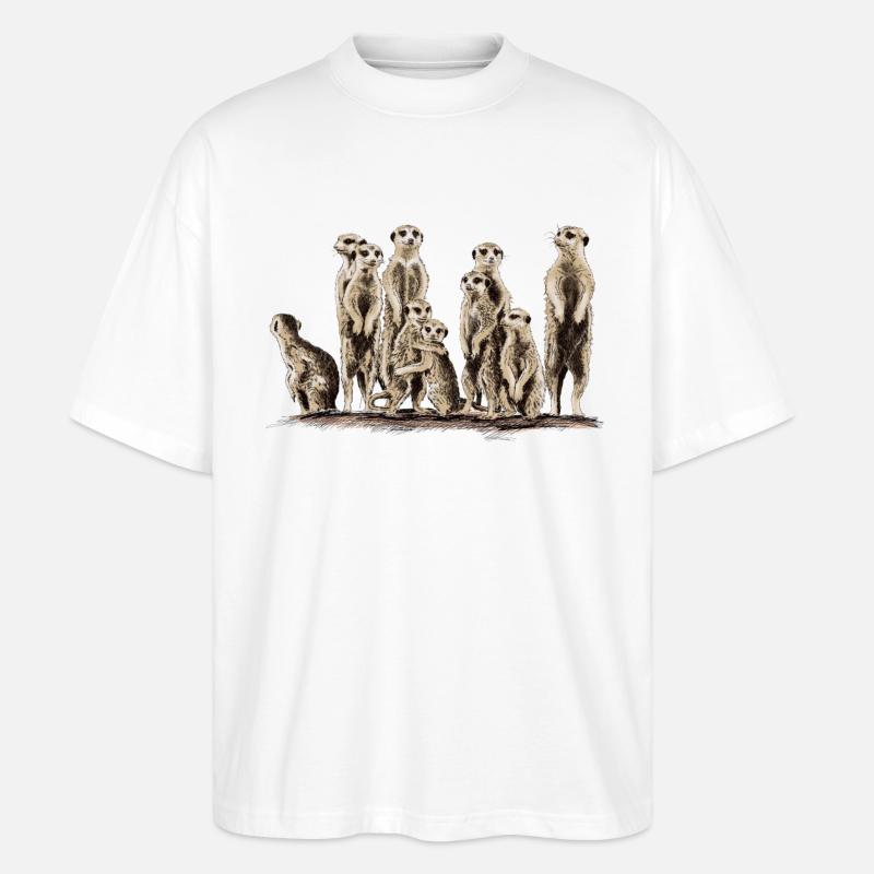 Erdmännchen - Stanley/Stella Oversized Unisex Bio T-Shirt Blaster 2.0 - Weiß