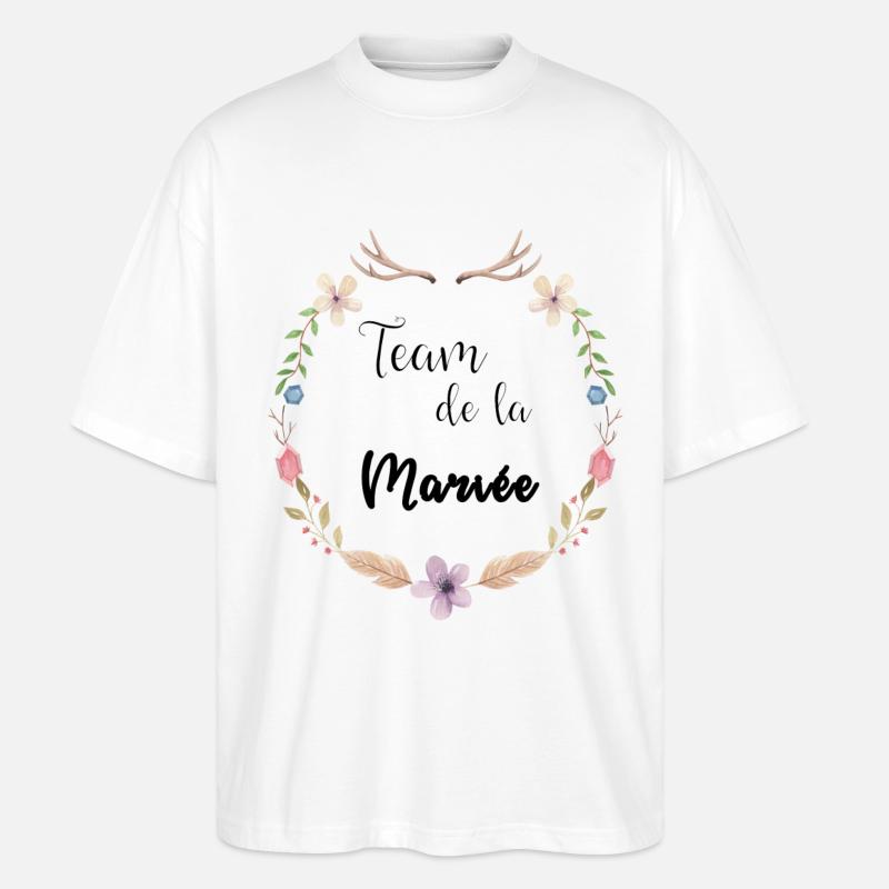Boho Braut Mannschaft - Stanley/Stella Oversized Unisex Bio T-Shirt Blaster 2.0 - Weiß