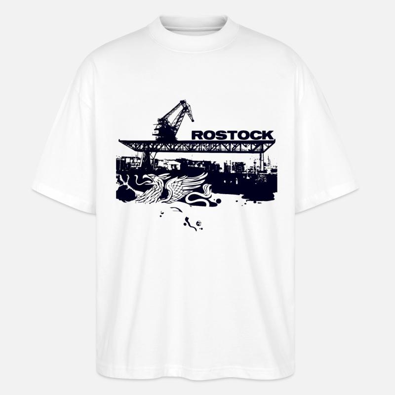 Rostock Stadthafen - Stanley/Stella Oversized Unisex Bio T-Shirt Blaster 2.0 - Weiß