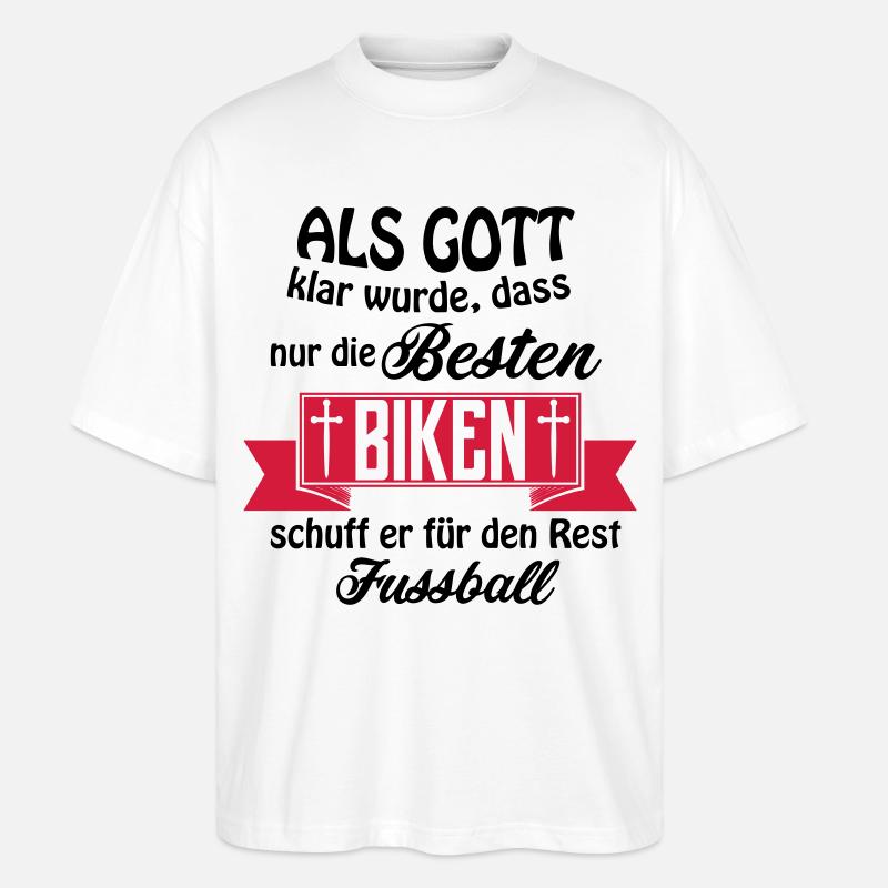 Gott biken - Stanley/Stella Oversized Unisex Bio T-Shirt Blaster 2.0 - Weiß