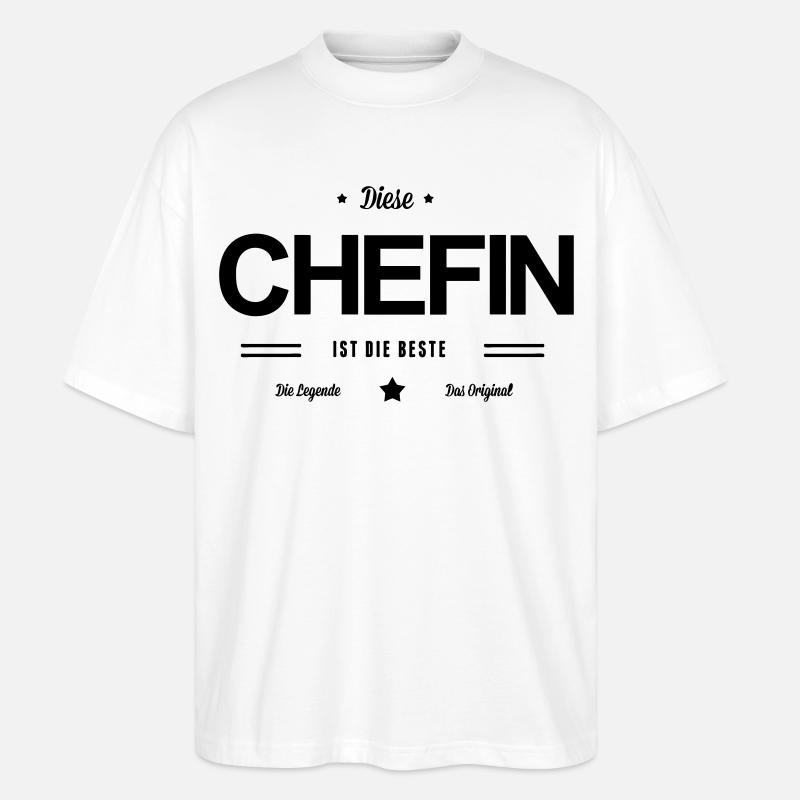 Beste Chefin - Stanley/Stella Oversized Unisex Bio T-Shirt Blaster 2.0 - Weiß