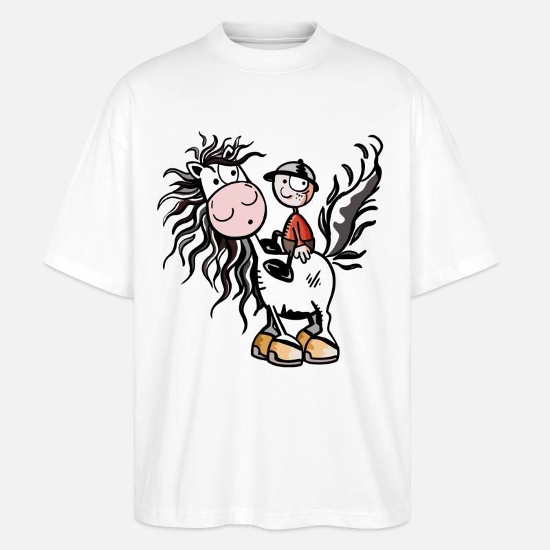 Junge aufm Pferdchen - Stanley/Stella Oversized Unisex Bio T-Shirt Blaster 2.0 - Weiß