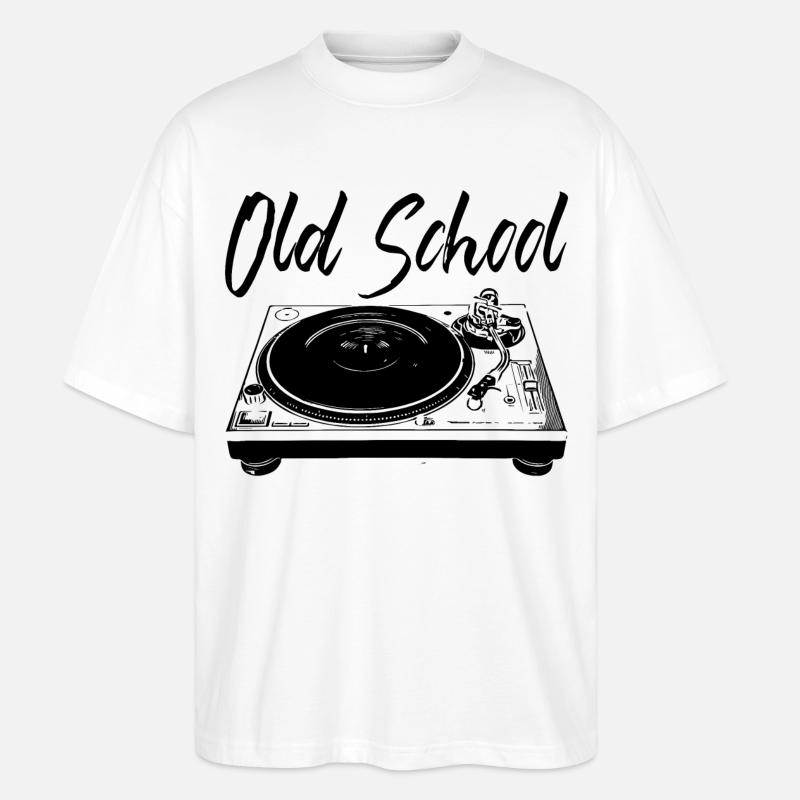 Old School - Turntables - Stanley/Stella Oversized Unisex Organic T-shirt Blaster 2.0 - white