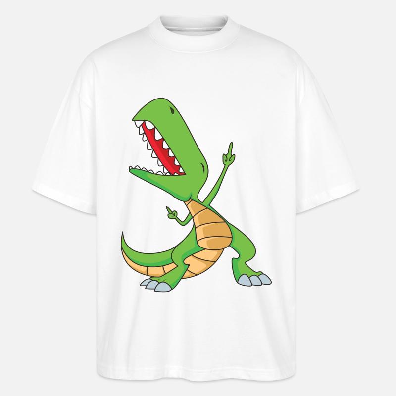 Dabbing T-Rex | Dabbing Dinosaurier - Stanley/Stella Oversized Unisex Bio T-Shirt Blaster 2.0 - Weiß