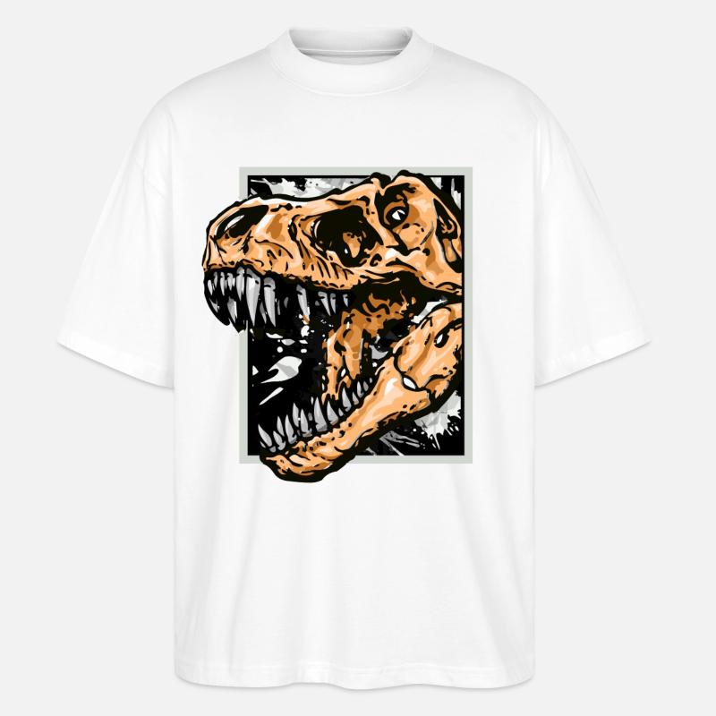 Dinosaurier / T-Rex / Trex / Geschenkidee - Stanley/Stella Oversized Unisex Bio T-Shirt Blaster 2.0 - Weiß