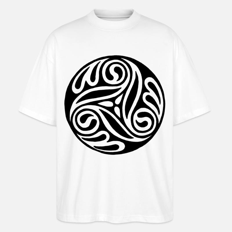 Schwarze keltische Kunst - Stanley/Stella Oversized Unisex Bio T-Shirt Blaster 2.0 - Weiß