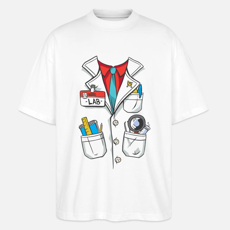 Laborkittel Kostüm - Stanley/Stella Oversized Unisex Bio T-Shirt Blaster 2.0 - Weiß