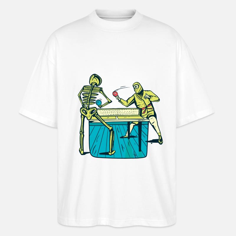 Table Tennis Skeleton Ninja - T-shirt bio Blaster 2.0 coupe oversize Stanley/Stella Unisexe - blanc
