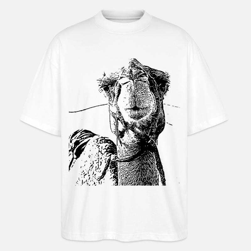 Kamel - Stanley/Stella Oversized Unisex Bio T-Shirt Blaster 2.0 - Weiß