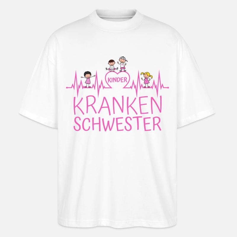 Kinderkrankenschwester Kinder Krankenschwester - Stanley/Stella Oversized Unisex Bio T-Shirt Blaster 2.0 - Weiß