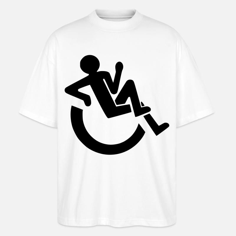 Entspannter Rollstuhlfahrer, Roller, Behinderter # - Stanley/Stella Oversized Unisex Bio T-Shirt Blaster 2.0 - Weiß