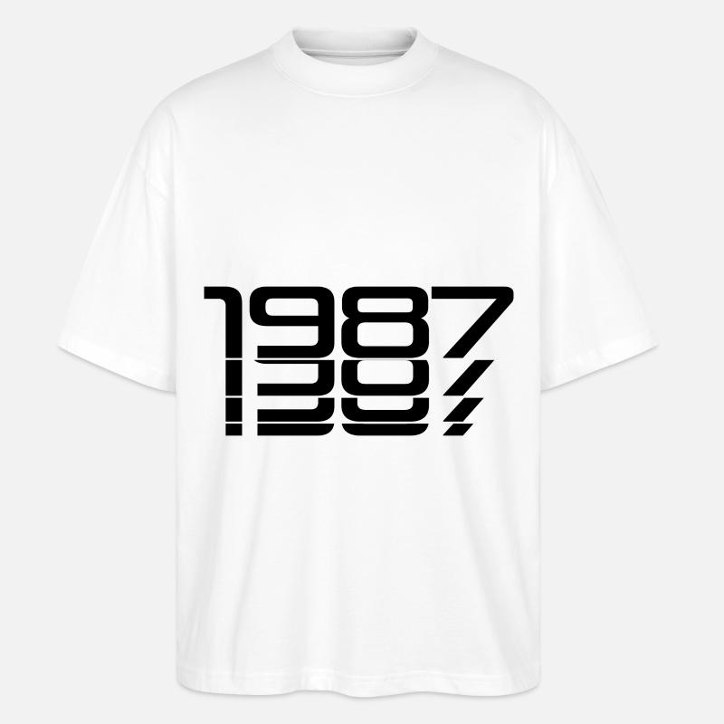 1987 Birthday Glitch Style - Stanley/Stella Oversized Unisex Bio T-Shirt Blaster 2.0 - Weiß