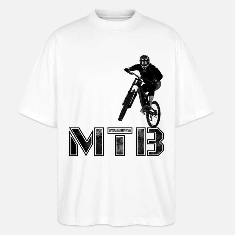 MTB Mountainbiking Geschenk - Stanley/Stella Oversized Unisex Bio T-Shirt Blaster 2.0 - Weiß