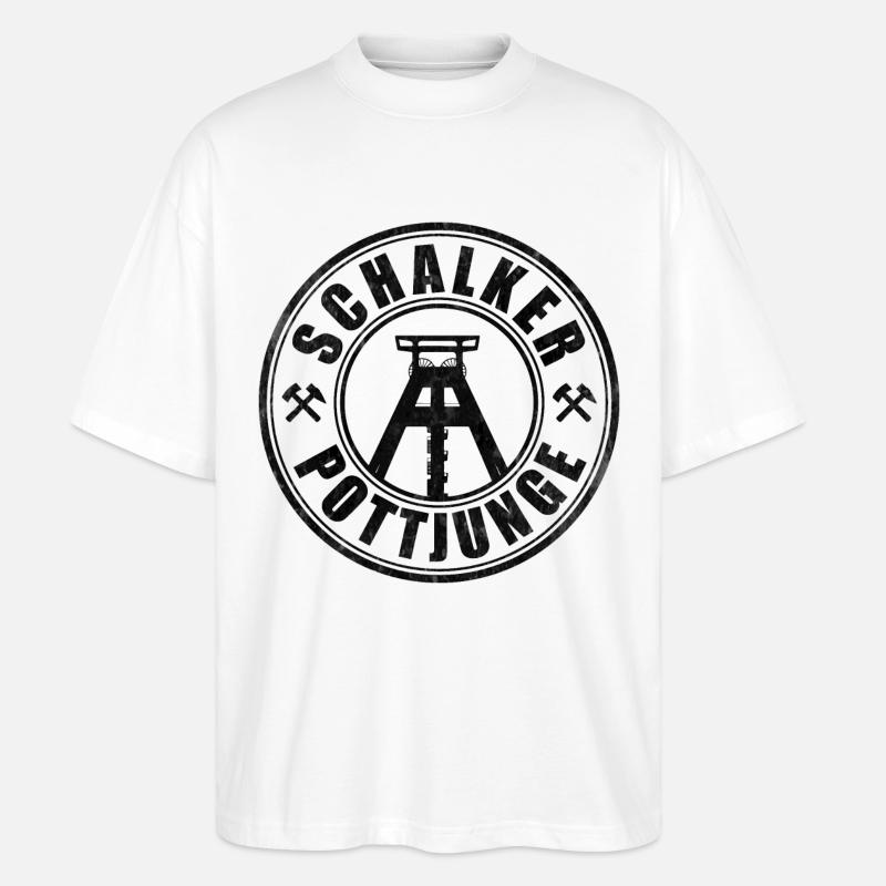 Schalker Pottjunge | Gelsenkirchen Ruhrpott Junge - Stanley/Stella Oversized Unisex Bio T-Shirt Blaster 2.0 - Weiß
