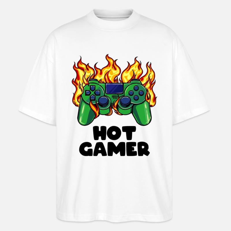 Gamer Zocker Videospieler Games Controller - Stanley/Stella Oversized Unisex Bio T-Shirt Blaster 2.0 - Weiß