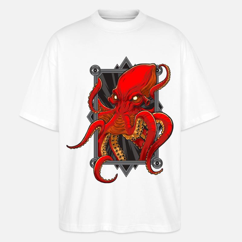 Pieuvres - T-shirt bio Blaster 2.0 coupe oversize Stanley/Stella Unisexe - blanc