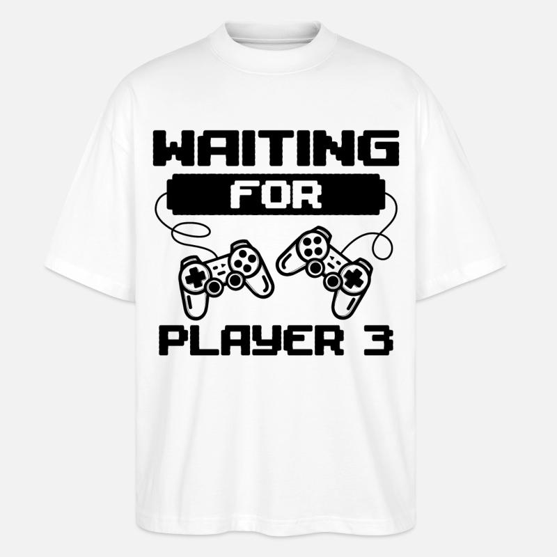 Gamer Zocker Schwanger Controller Statement - Stanley/Stella Oversized Unisex Bio T-Shirt Blaster 2.0 - Weiß