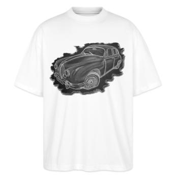 Oldtimer - Dessin - T-shirt bio Blaster 2.0 coupe oversize Stanley/Stella Unisexe - blanc - Devant - Alina (178cm) & Michal (187cm)