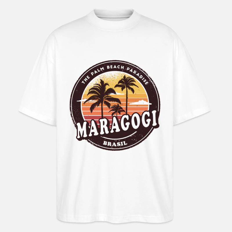 Maragogi Brasilien Beach Design - Stanley/Stella Oversized Unisex Bio T-Shirt Blaster 2.0 - Weiß