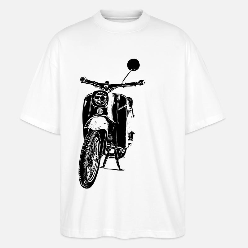 Cyclomoteur Schwalbe - T-shirt bio Blaster 2.0 coupe oversize Stanley/Stella Unisexe - blanc