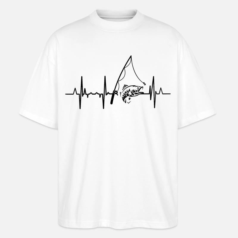 Fischerei Herzlinie - Stanley/Stella Oversized Unisex Bio T-Shirt Blaster 2.0 - Weiß