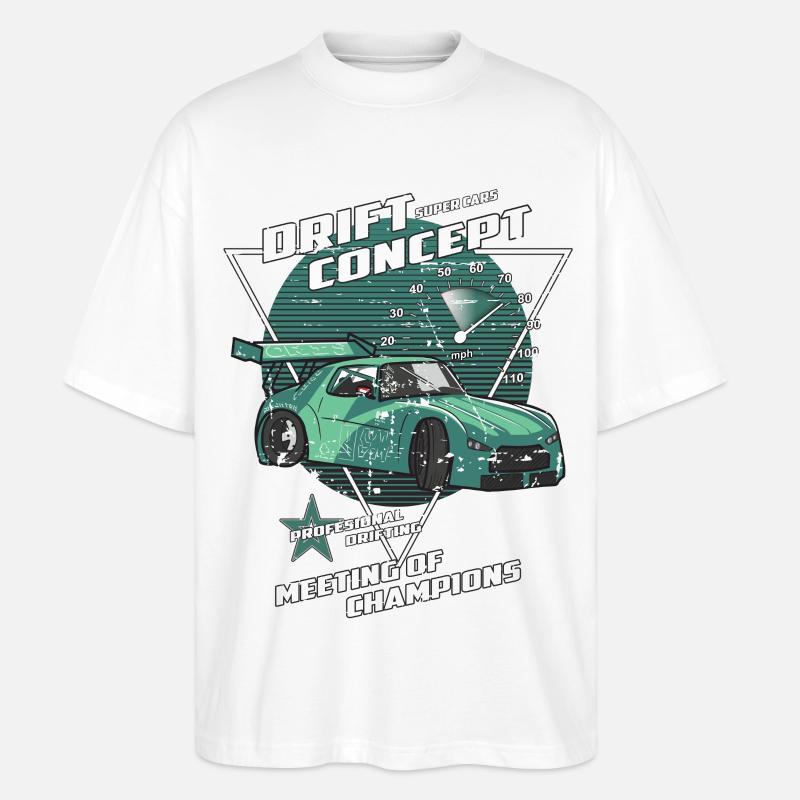 Drift Bil - Stanley/Stella Oversize Unisex Øko T-shirt Blaster 2.0 - hvid