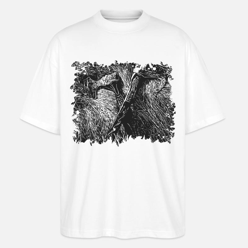 Wikinger Äxte - Stanley/Stella Oversized Unisex Bio T-Shirt Blaster 2.0 - Weiß