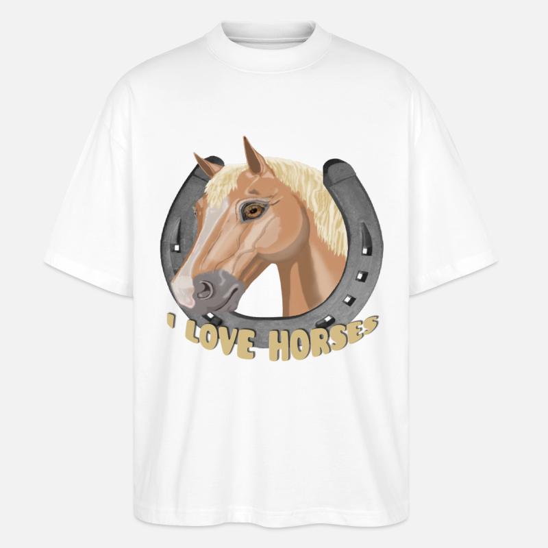 Ich liebe Pferde Pferd Pferd - Stanley/Stella Oversized Unisex Bio T-Shirt Blaster 2.0 - Weiß
