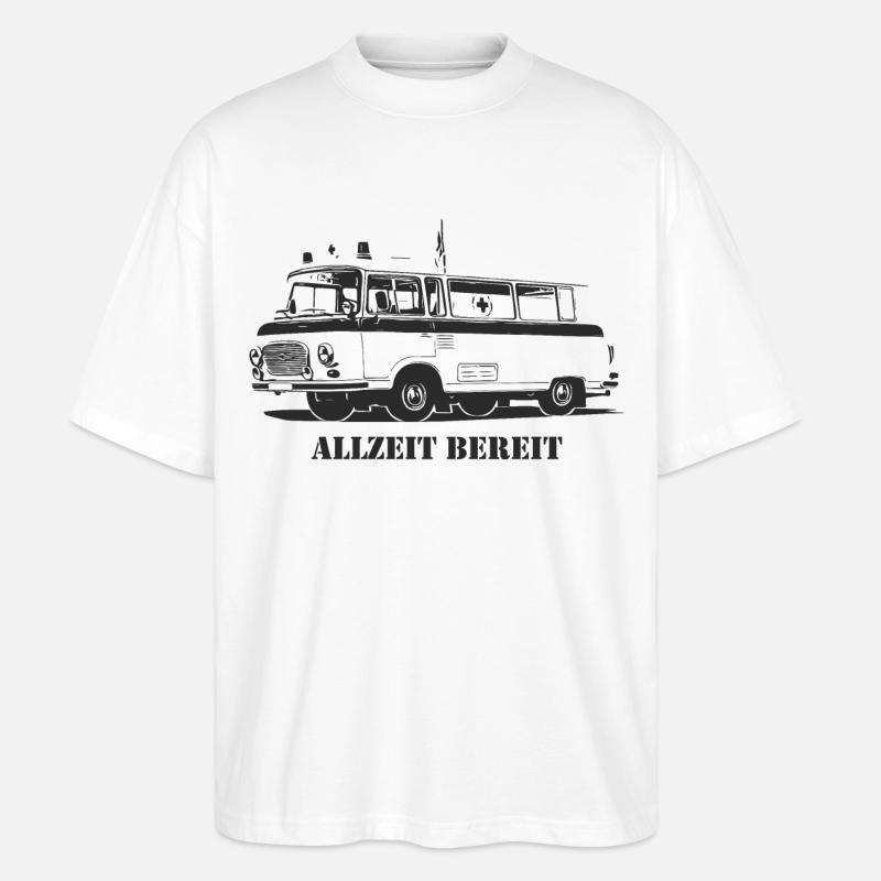 Barkas - B1000 - Krankenwagen - Stanley/Stella Oversized Unisex Bio T-Shirt Blaster 2.0 - Weiß