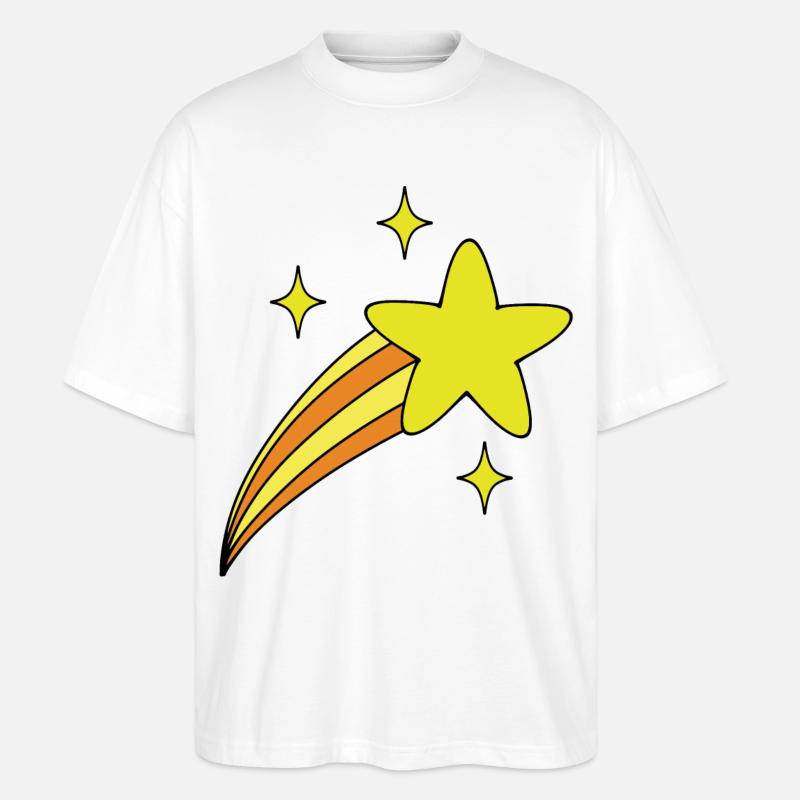 Étoile avec queue - T-shirt bio Blaster 2.0 coupe oversize Stanley/Stella Unisexe - blanc