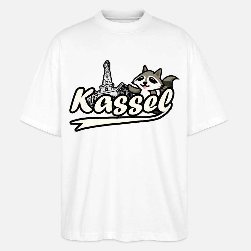Kassel Waschbär Herkules - Stanley/Stella Oversized Unisex Bio T-Shirt Blaster 2.0 - Weiß