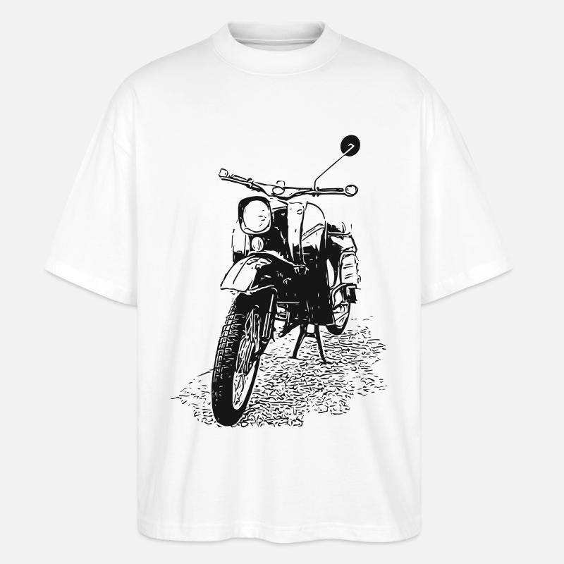 Simson - Schwalbe - Ekologiczne Koszulka Oversize Unisex Stanley/Stella Blaster 2.0 - biały
