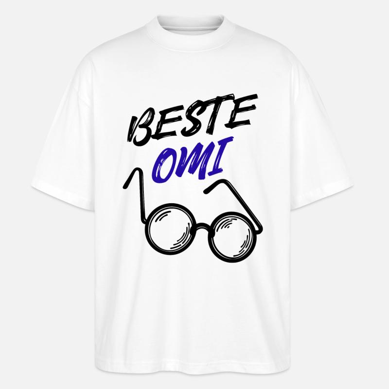 Oma Großmutter Beste Omi Brille Statement - Stanley/Stella Oversized Unisex Bio T-Shirt Blaster 2.0 - Weiß