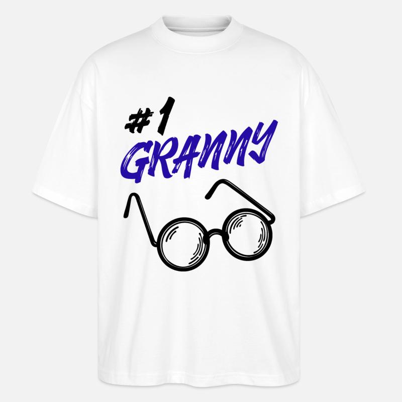 Omi Brille Statement Oma Beste Großmutter - Stanley/Stella Oversized Unisex Bio T-Shirt Blaster 2.0 - Weiß