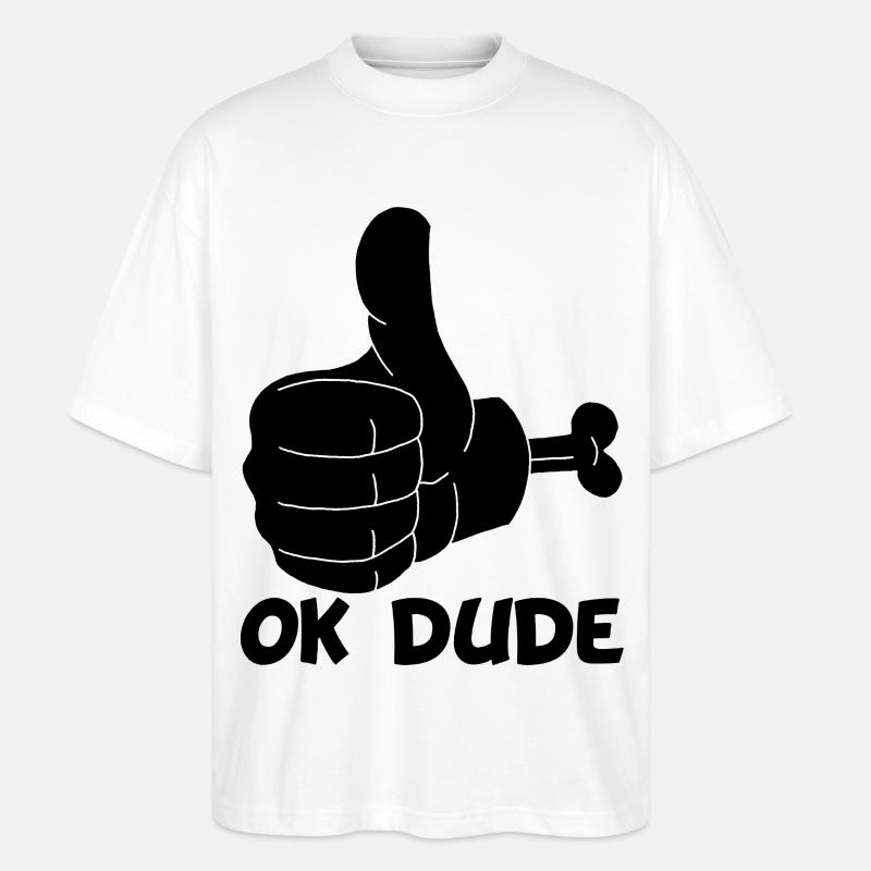 Ok Mann! (schwarz) - Stanley/Stella Oversized Unisex Bio T-Shirt Blaster 2.0 - Weiß
