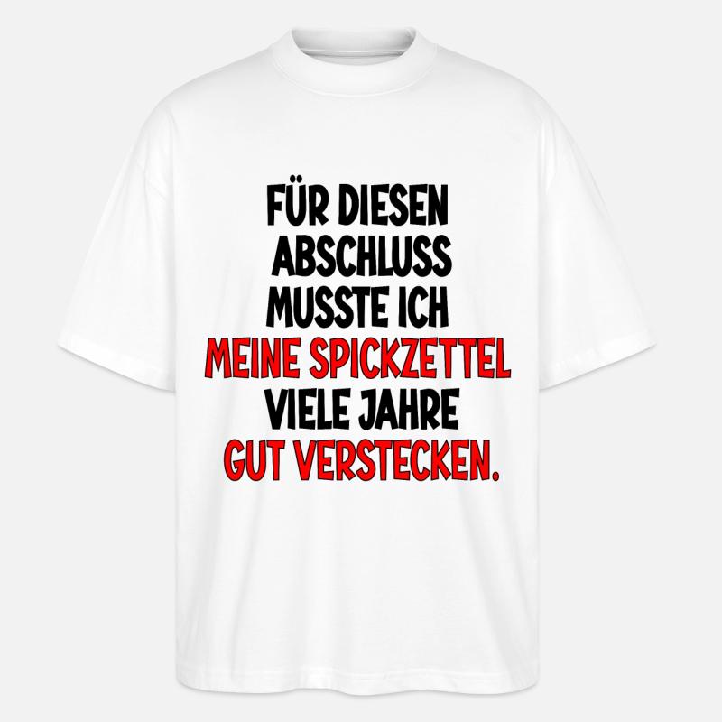 Abschlussgeschenke - SPICKEN SPICKZETTEL - Stanley/Stella Oversized Unisex Bio T-Shirt Blaster 2.0 - Weiß