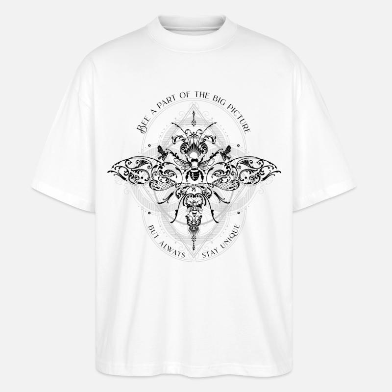 Bee Psychedelic Geometry Pattern cool dicton - T-shirt bio Blaster 2.0 coupe oversize Stanley/Stella Unisexe - blanc