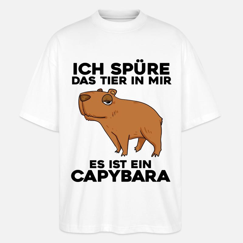 Capybara Wasserschwein - Stanley/Stella Oversized Unisex Bio T-Shirt Blaster 2.0 - Weiß