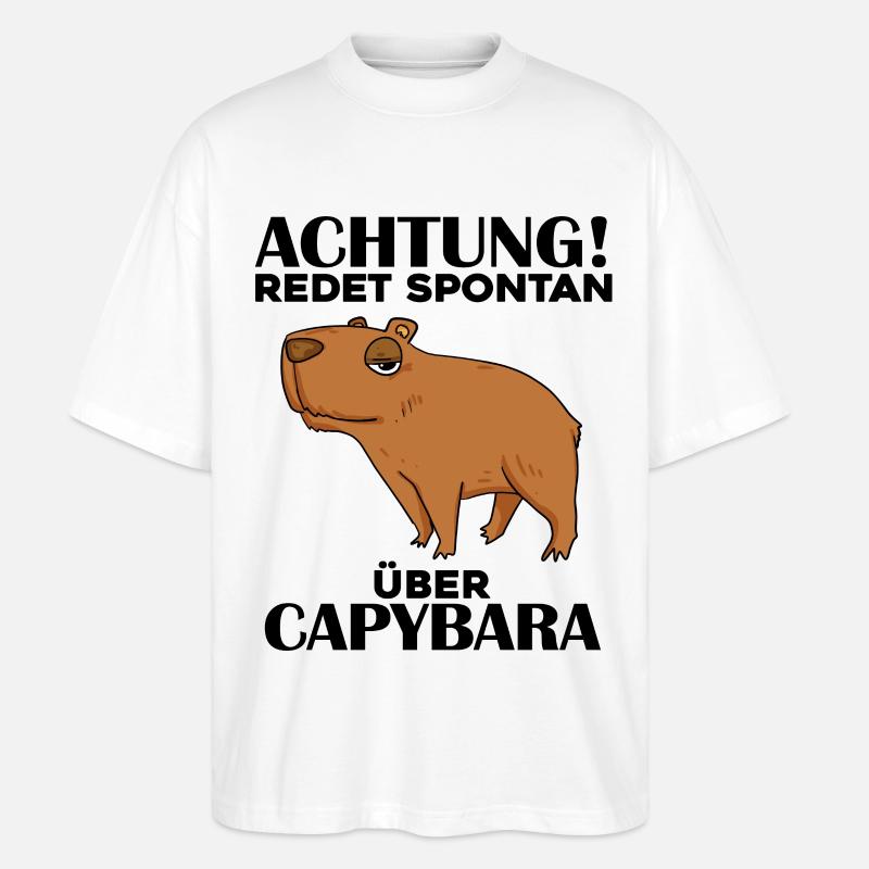 Capybara Wasserschwein - Stanley/Stella Oversized Unisex Bio T-Shirt Blaster 2.0 - Weiß