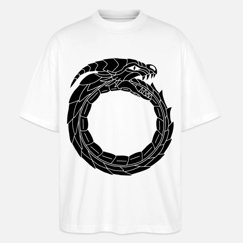 Devouring Black Dragon - Stanley/Stella Oversized Unisex Organic T-shirt Blaster 2.0 - white