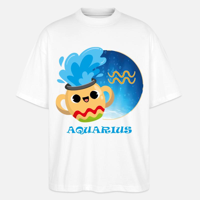 Sternzeichen Wassermann - Stanley/Stella Oversized Unisex Bio T-Shirt Blaster 2.0 - Weiß