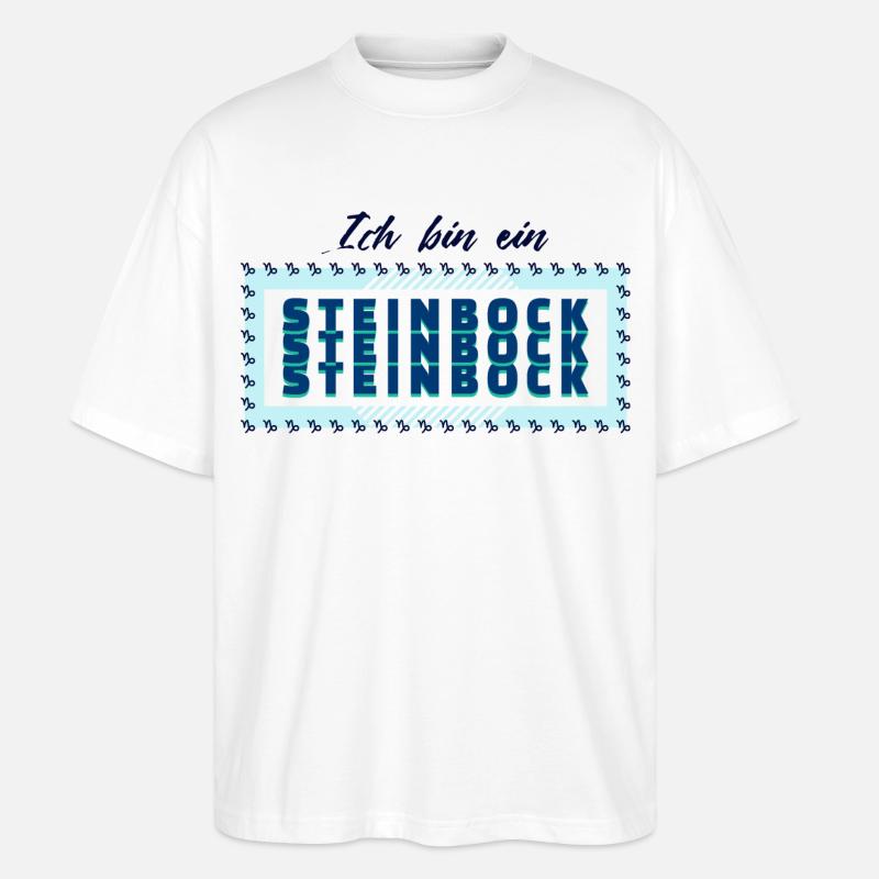 Tierkreiszeichen Steinbock Statement Horoskop - Stanley/Stella Oversized Unisex Bio T-Shirt Blaster 2.0 - Weiß